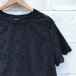 Who What Wear Eyelet Crop Top